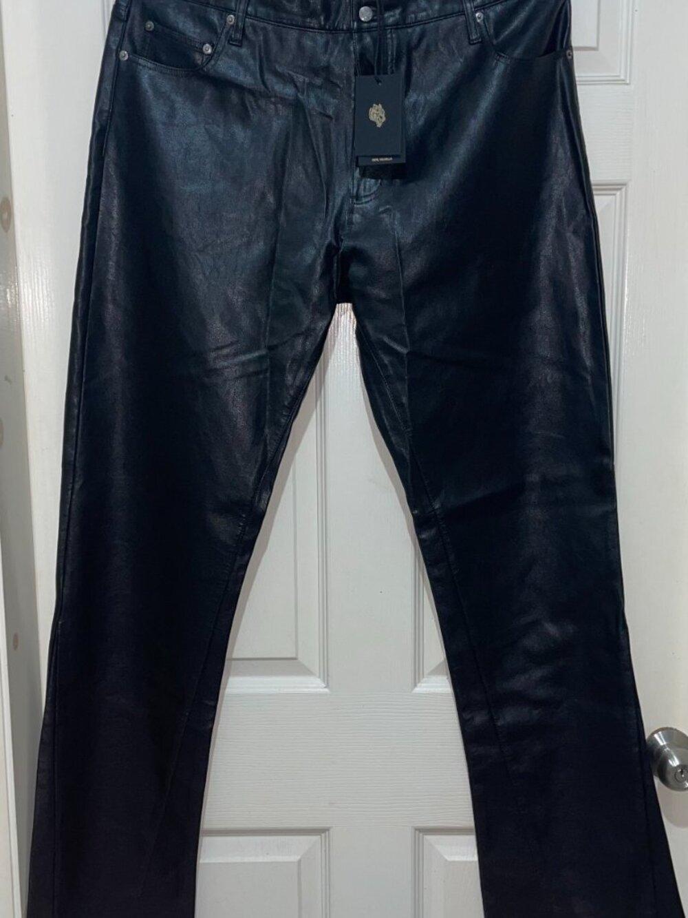 Darc Sport Smoke Faux Leather Flare Pants Size 36 NWT! - Picture 3 of 8
